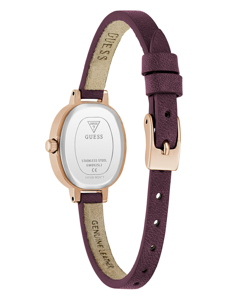 Ladies Red Rose Gold Tone Analog Watch