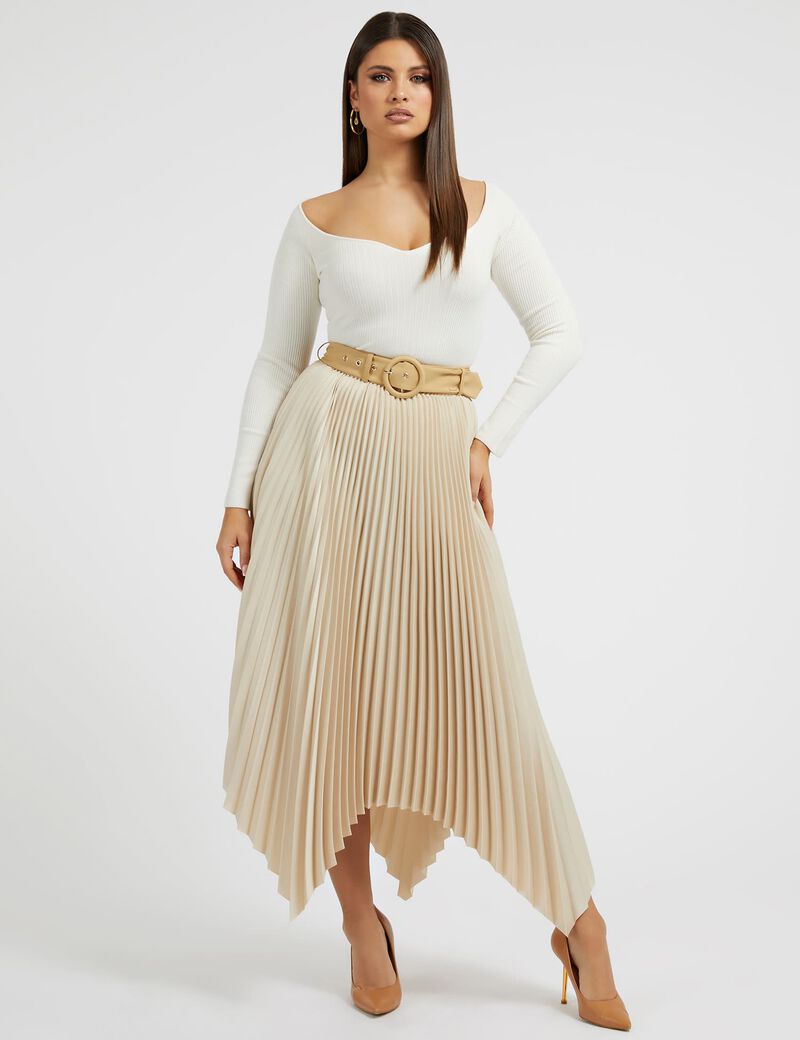Asymmetrical Pleated Skirt