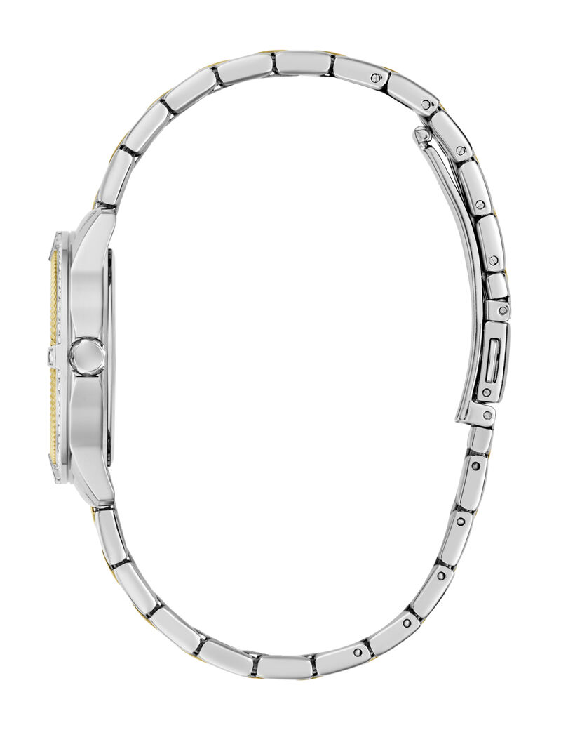 Ladies 2T Silver/Yellow Gold Tone Round Analog Watch