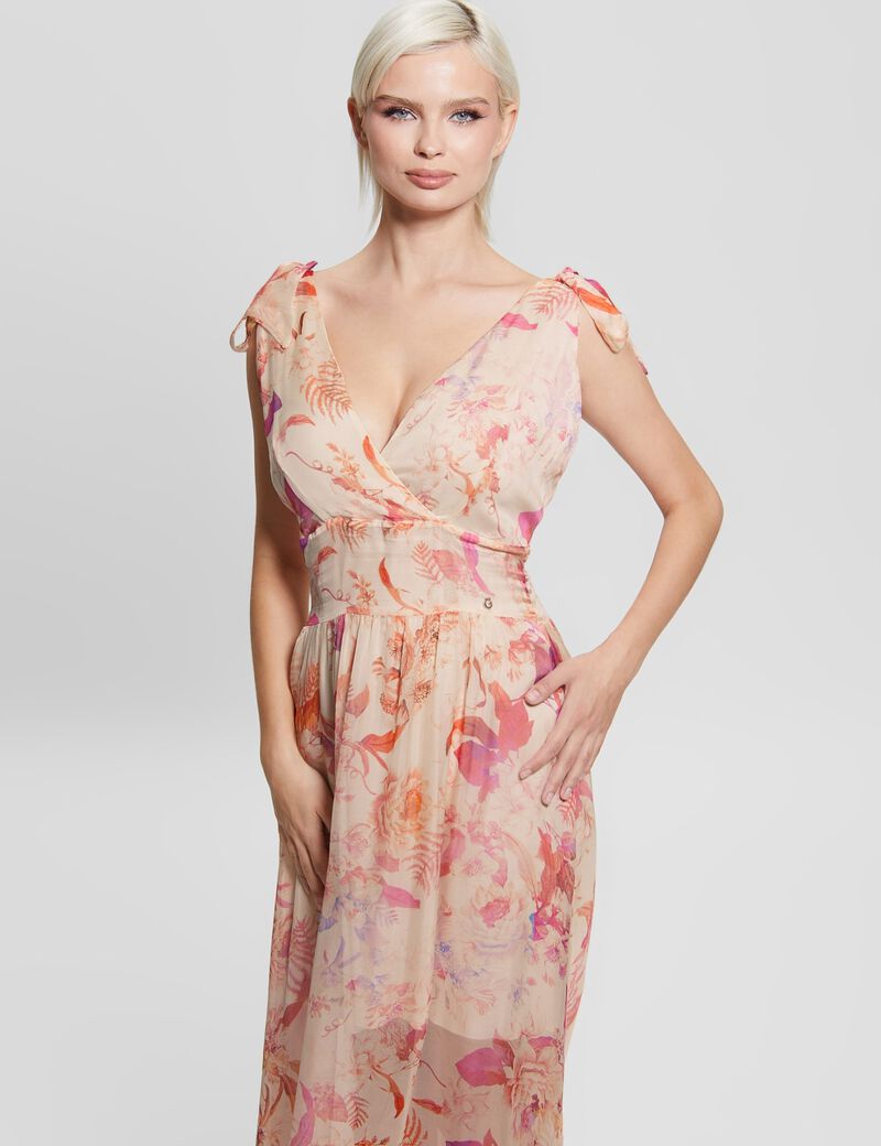 Silk blend long dress