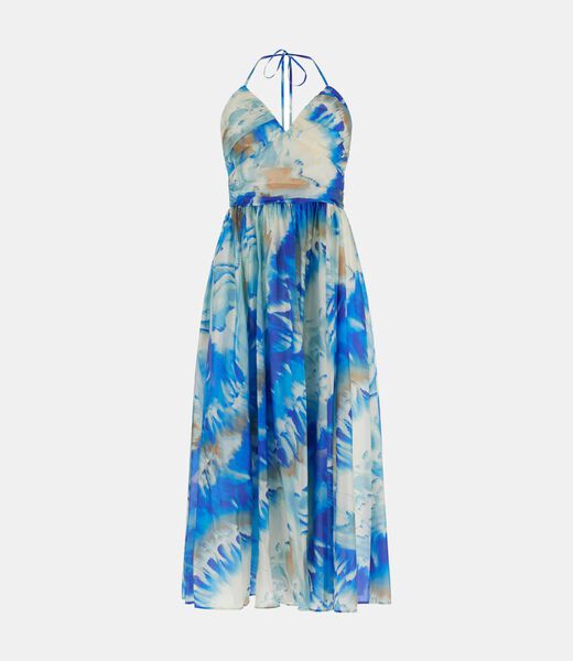 KAT PRINTED SL MIDI DRESS