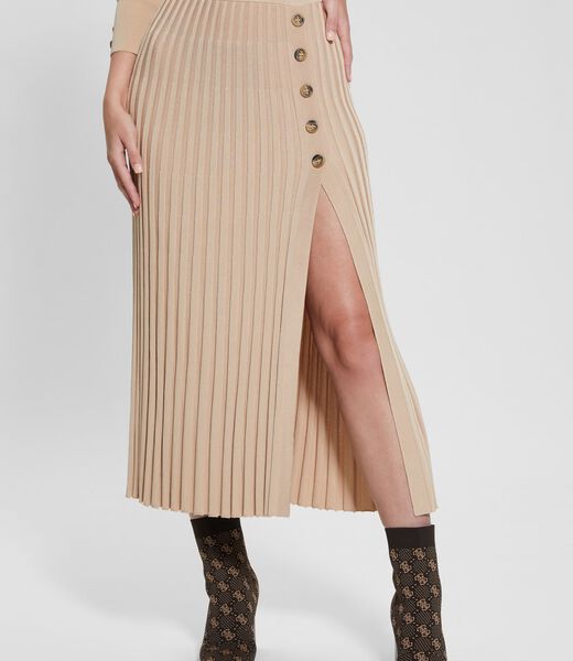 Pleated Long Sweater Skirt