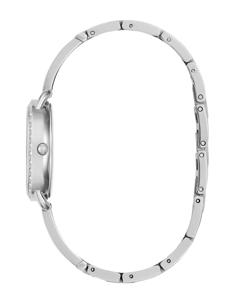 guess ladies silver tone analog watch