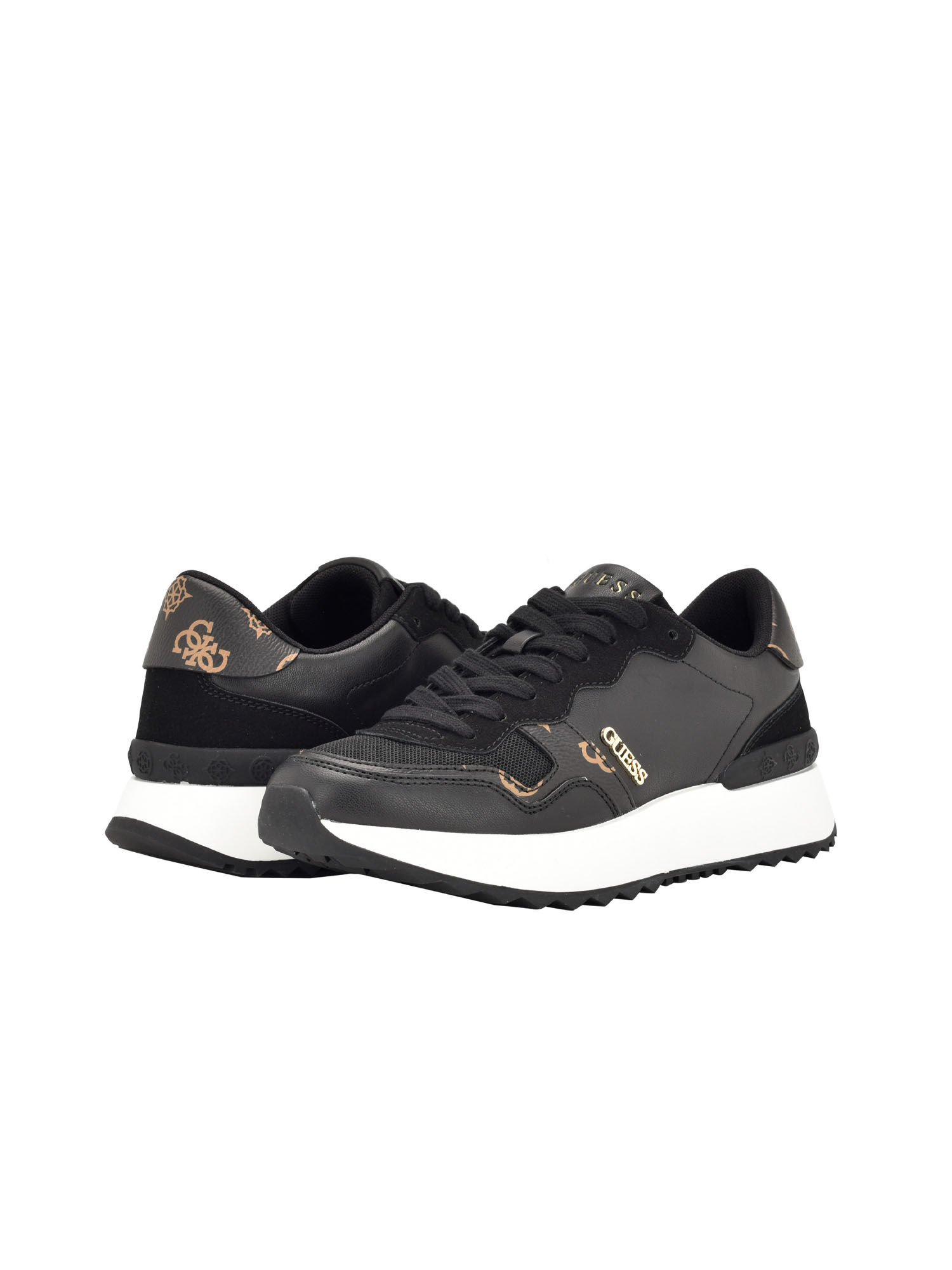 Guess black and gold trainers online