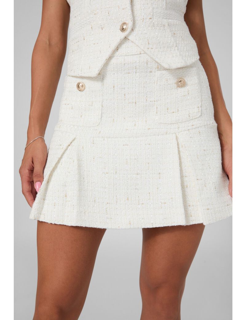 guess pleated tweed mini skirt