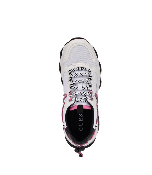 Pink And Black Low-Top Logo Sneakers