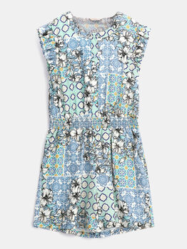All over foliage print romper
