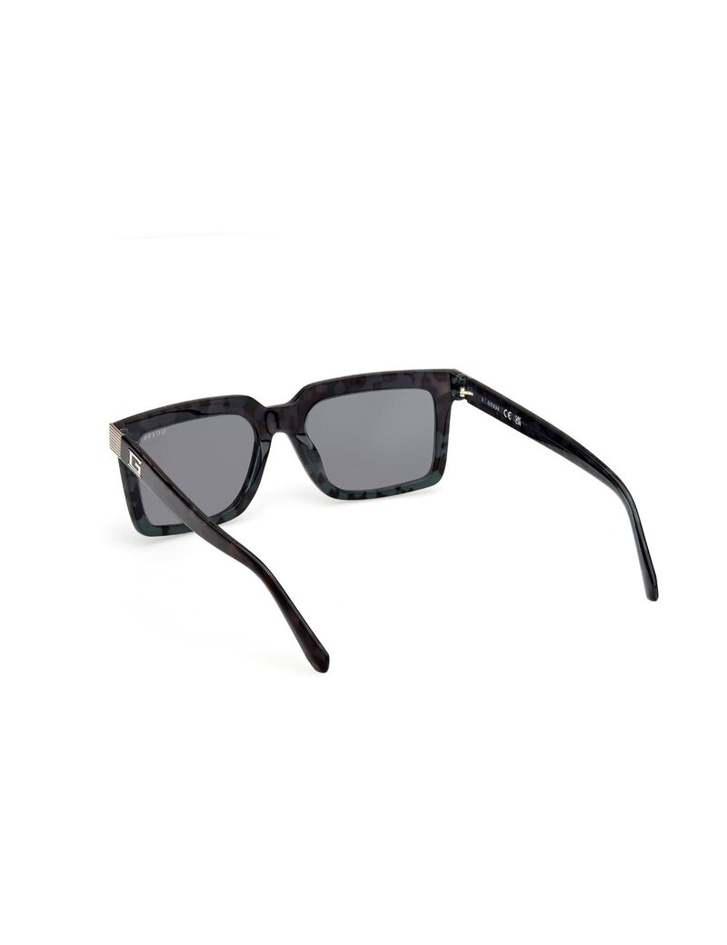 Square dark green sunglasses