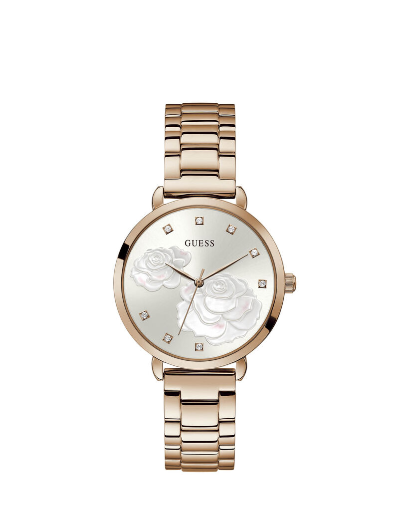 Rose Gold Floral Crystal Watch
