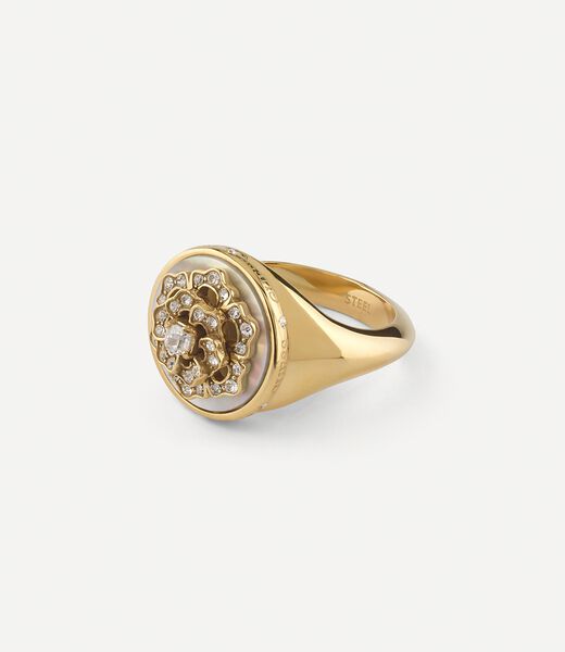 MOP PEONY SIGNET RING
