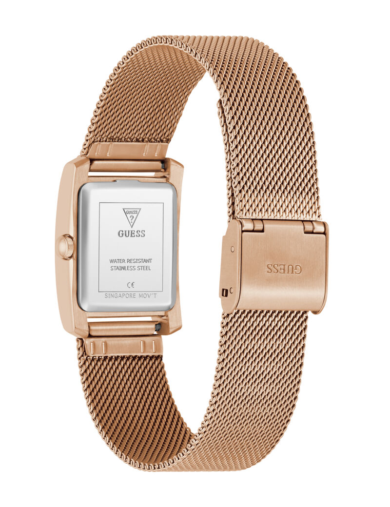 Ladies Rose Gold Tone Rectangle Analog Watch