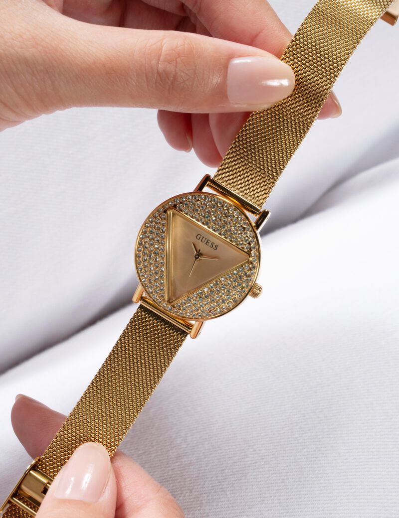 Gold Tone Quartz Analog Mesh Watch