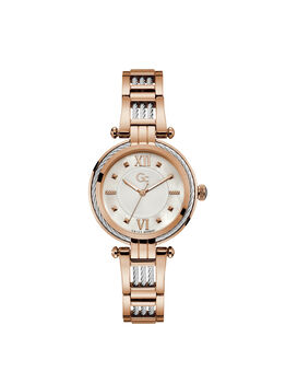 Gc Silver And Gold Cable Twist Ladies Watch