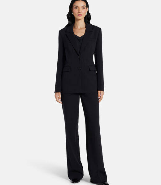 Flannel single-breasted blazer