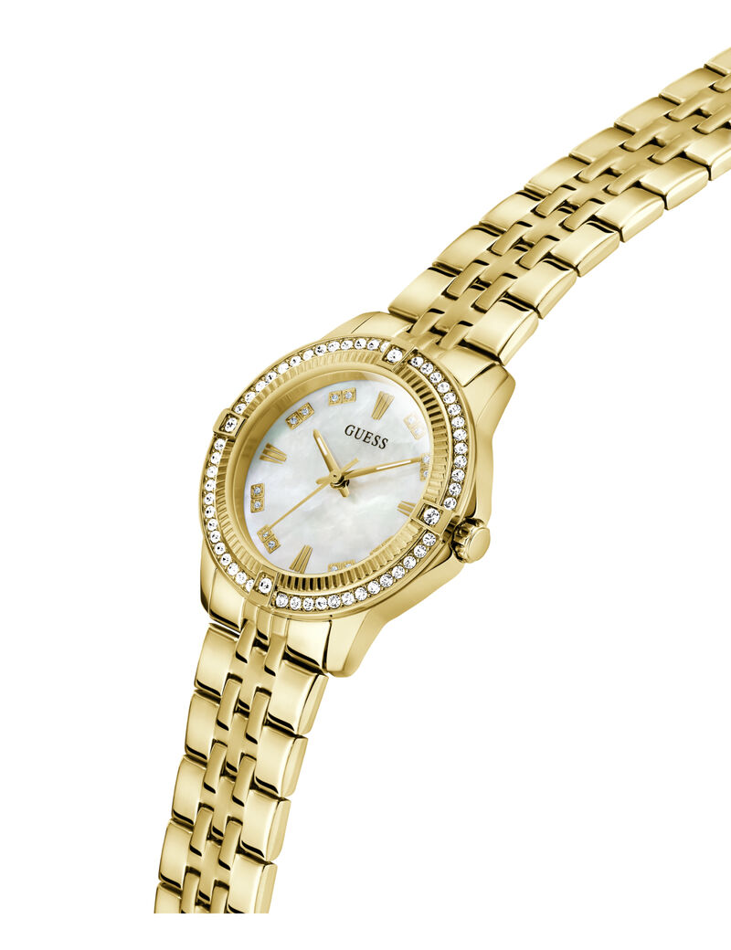 Ladies Yellow Gold Tone Round Analog Watch