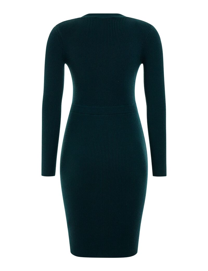 Front Buttons Sweater Dress