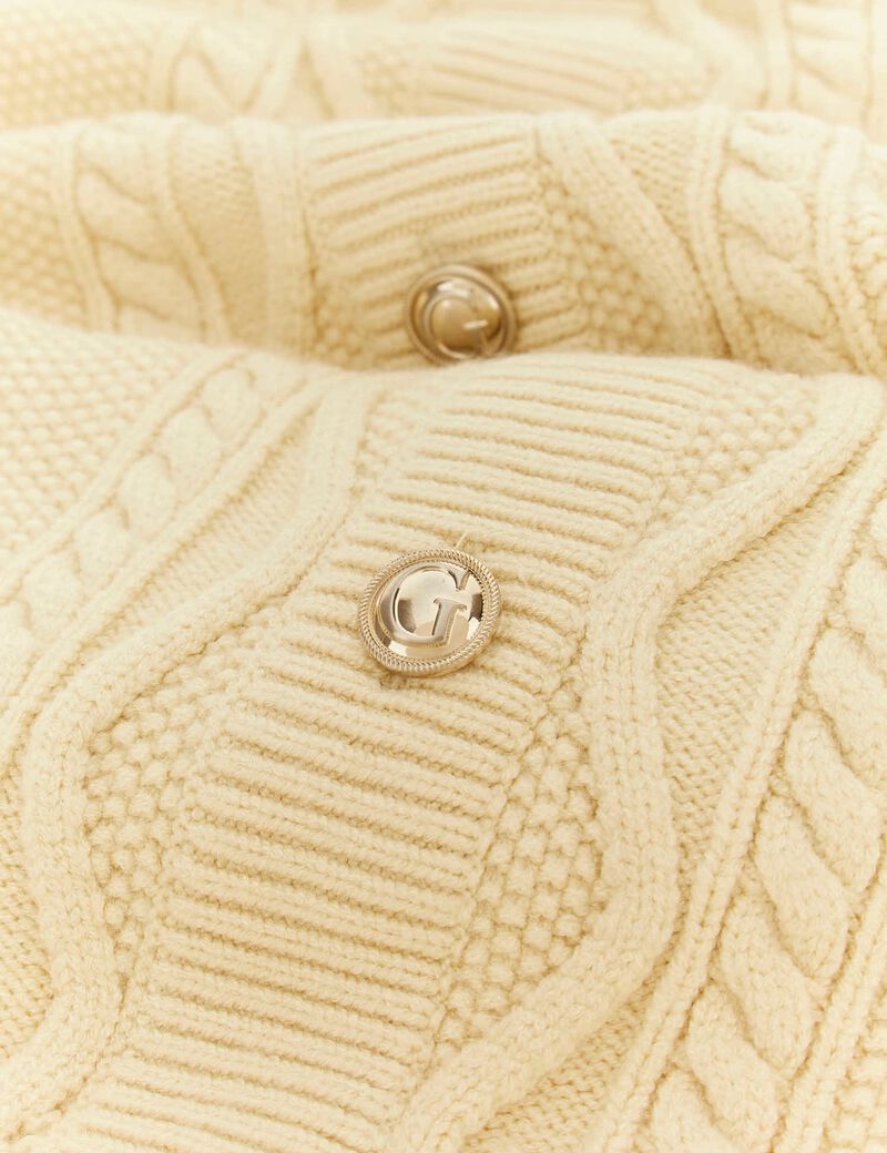 Twin-set cable-knit midi dress