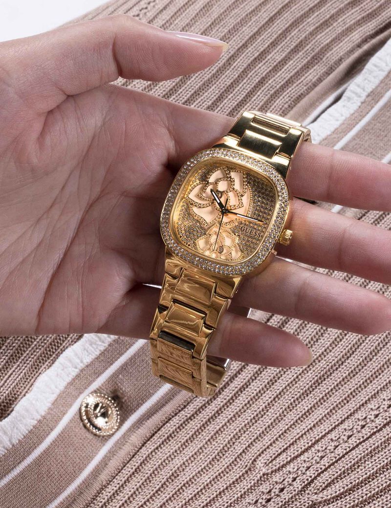 Gold-Tone Rose Analog Watch