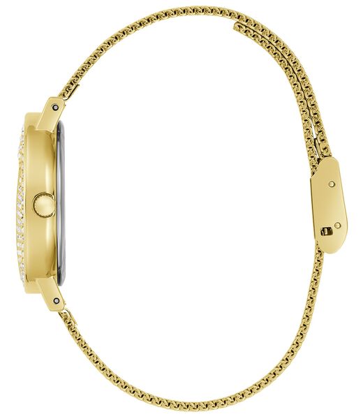 ساعة شبكية كوارتز تناظرية ذهبية اللون