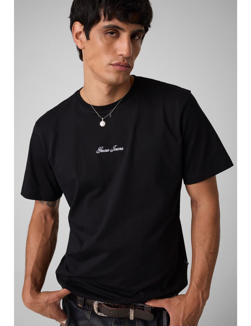 guess front printed logo t shirt