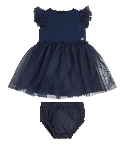 Tulle Insert Dress And Panties Set