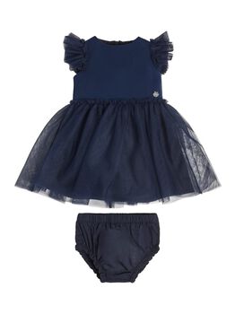 Tulle Insert Dress And Panties Set