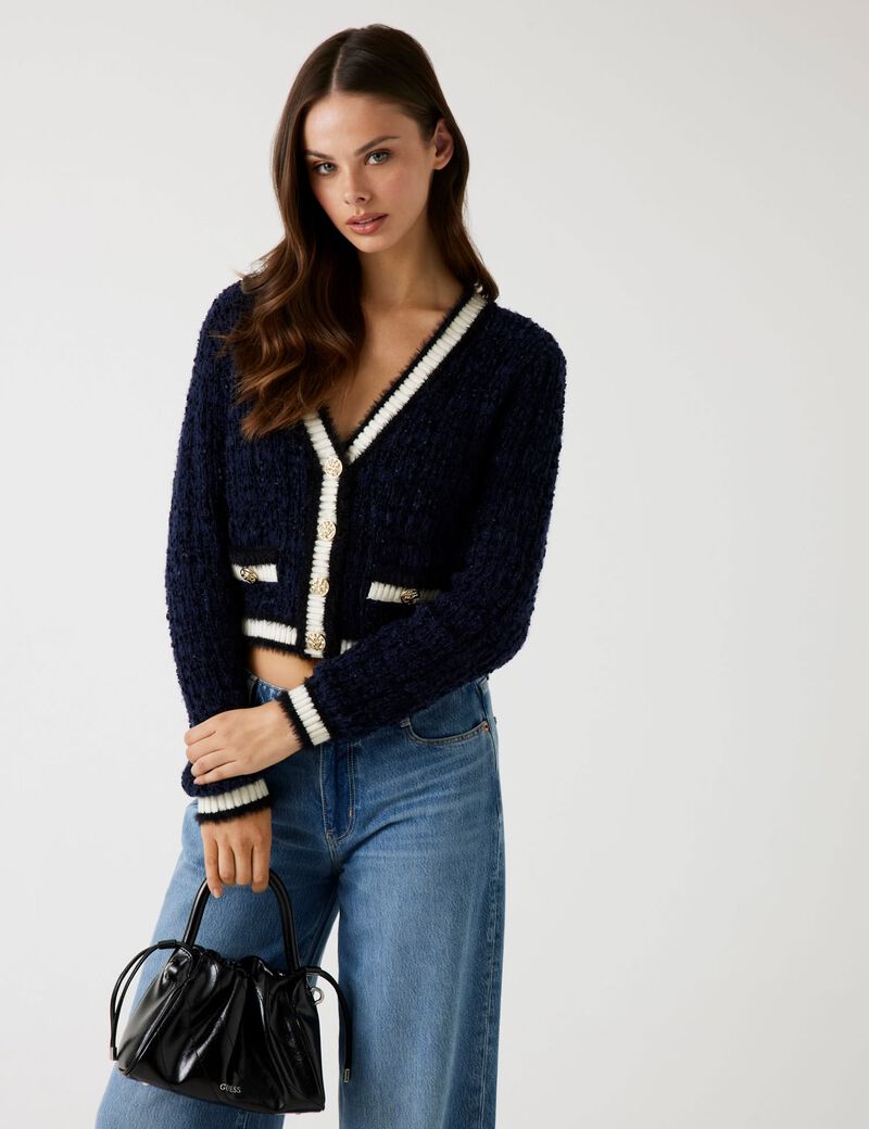 Textured knit cardigan