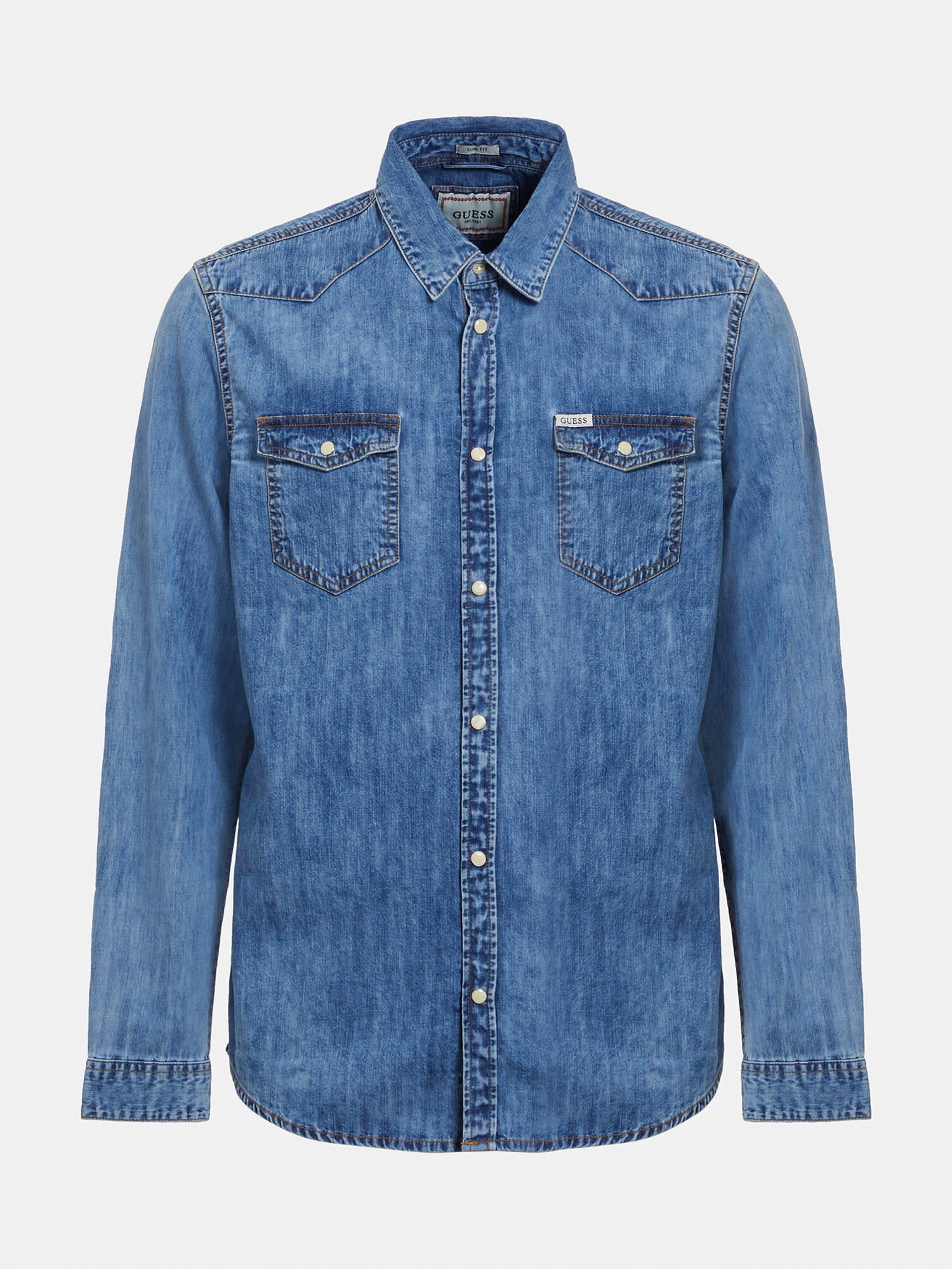 Guess slim fit denim 2025 shirt