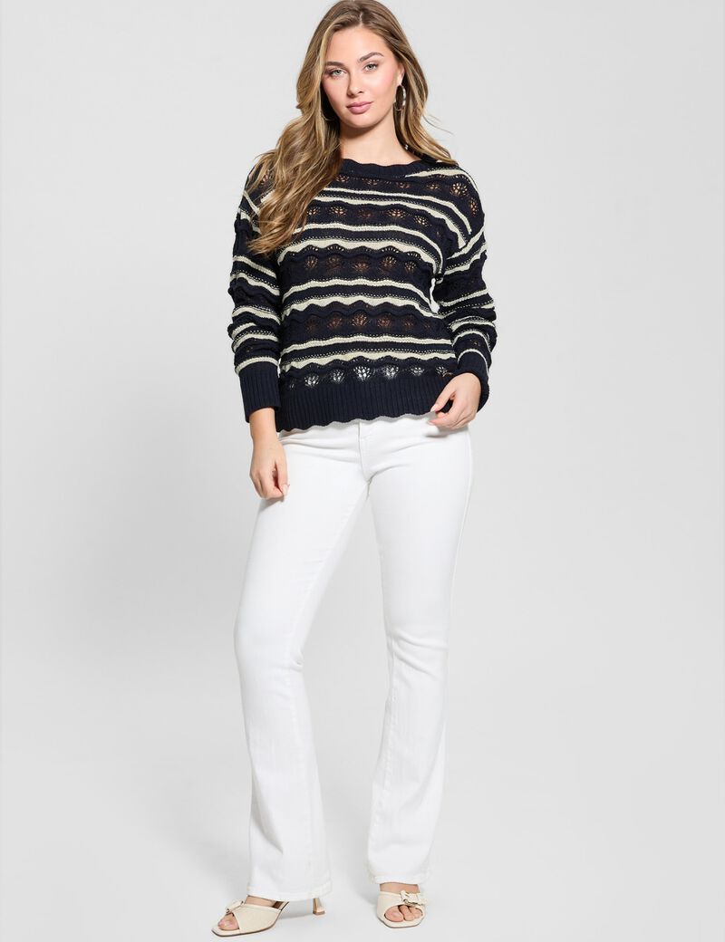 Openwork knit sweater