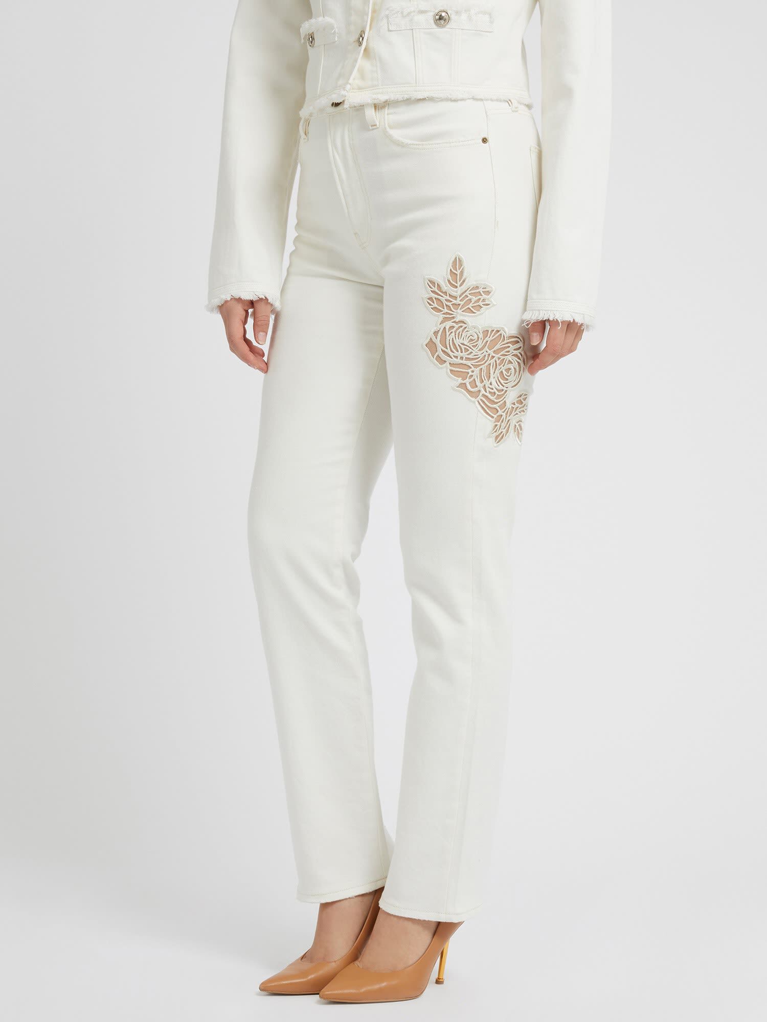 Guess shop embroidered jeans