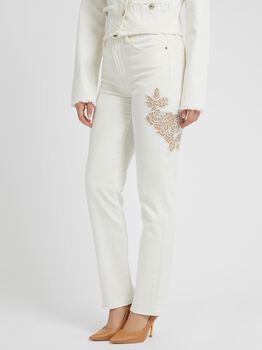 Relaxed Fit Denim Pant Embroidery