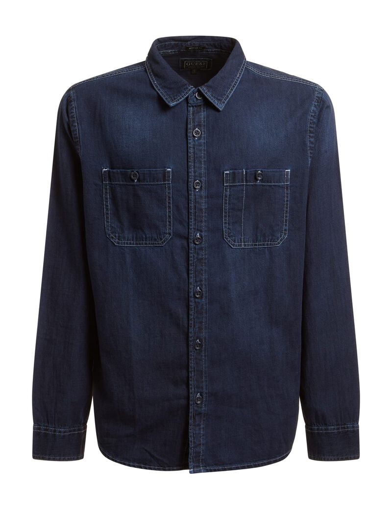 Linen Blend Denim Shirt