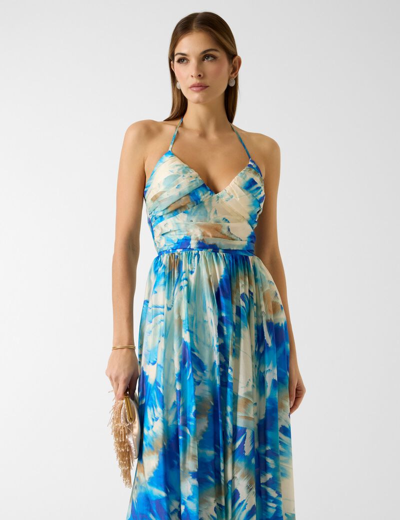 KAT PRINTED SL MIDI DRESS
