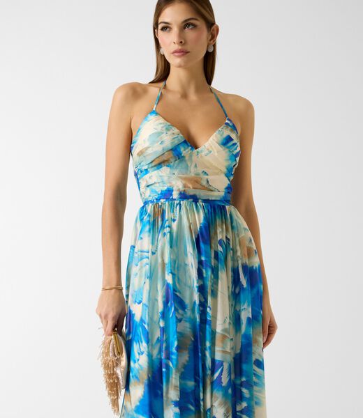 KAT PRINTED SL MIDI DRESS