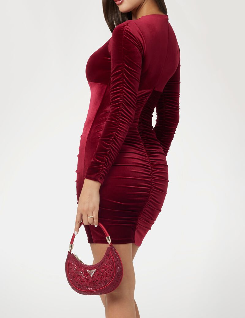 Velour bodycon mini dress