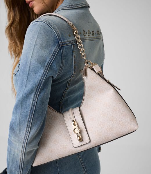 guess yvonne logo hobo bag