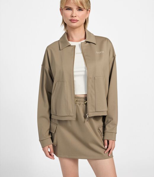 Cropped nylon jacket
