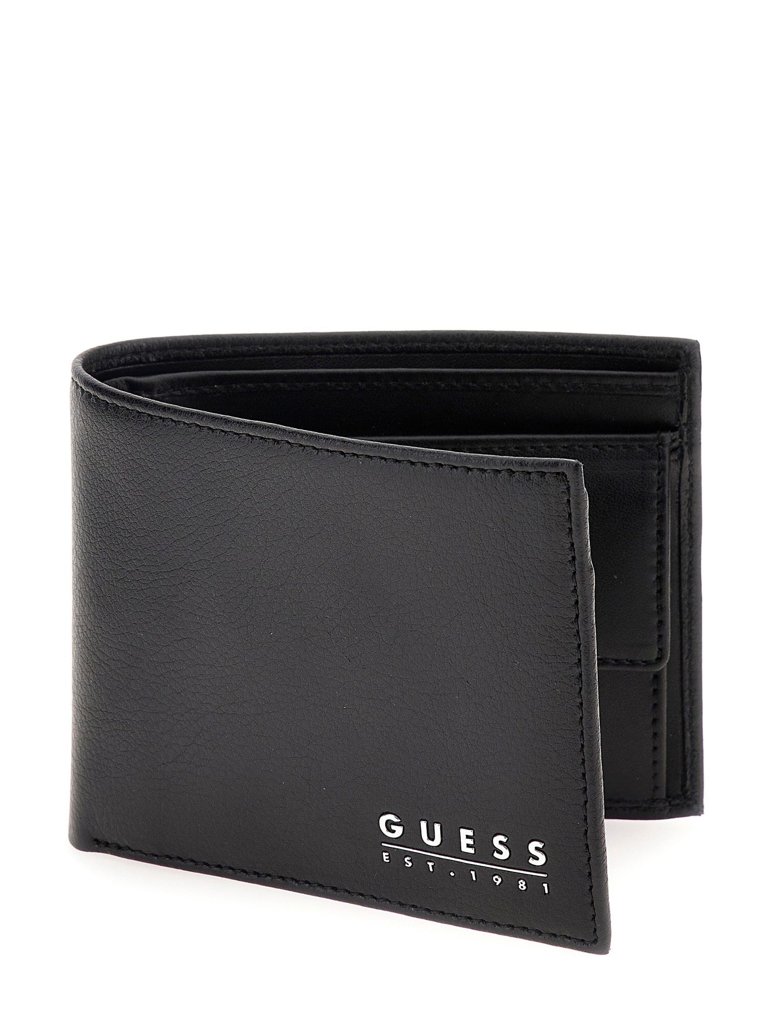 Black leather sales guess wallet