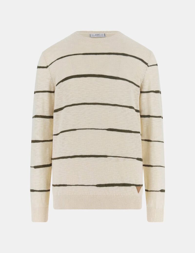 سترة مخططة من مزيج الكتان