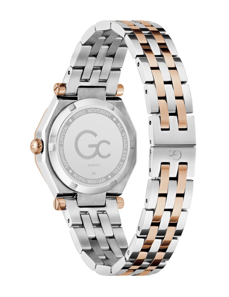 Gc Specials Women S 763 Mvmt White Dail 10 Amt Silver Rose Gold Stainless Steel Brct
