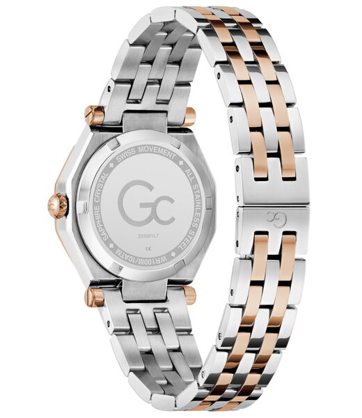 Gc Specials Women S 763 Mvmt White Dail 10 Amt Silver Rose Gold Stainless Steel Brct