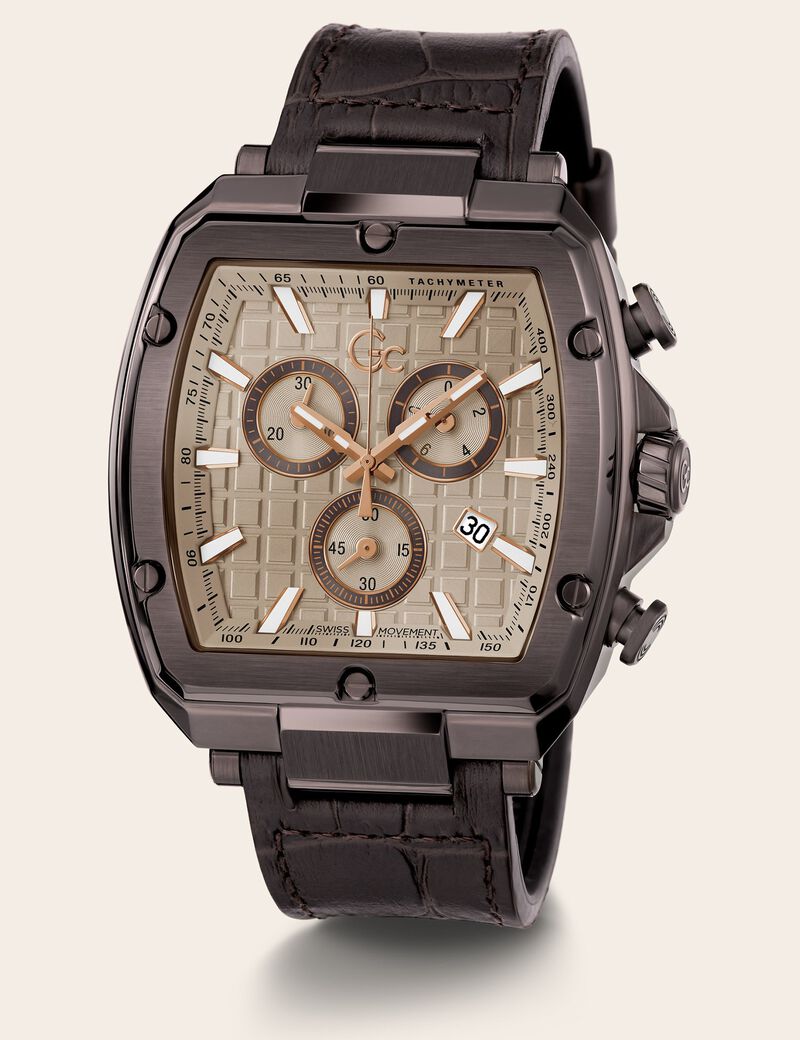 GC leather chronograph watch