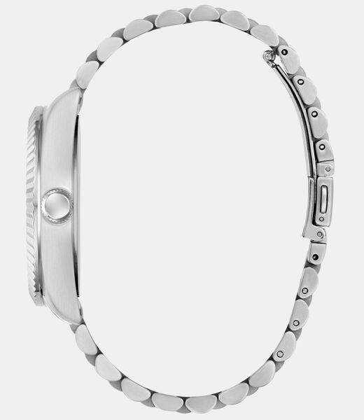 Mens Silver Tone Multi-function Date Watch