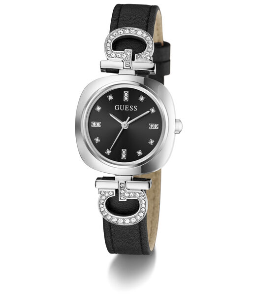 Ladies Black Silver Tone Analog Watch