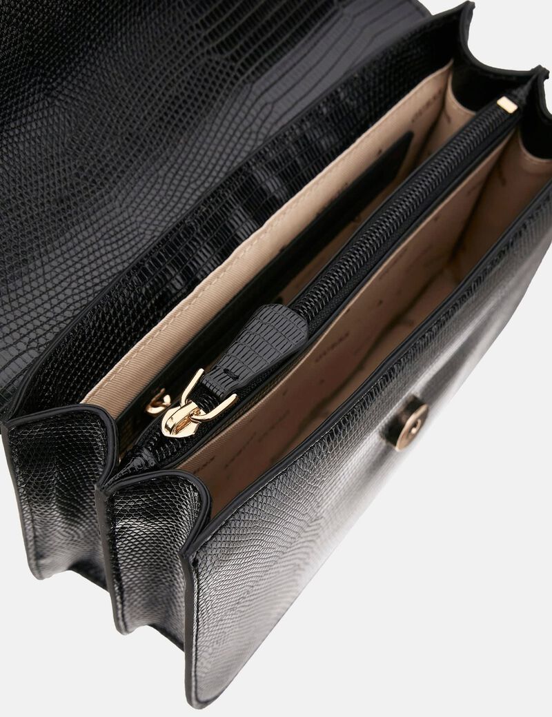 Salinge Croc-Print Crossbody Bag