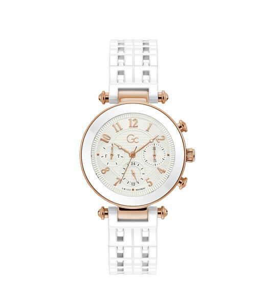 Gc Rose Gold And White Multifunction Watch