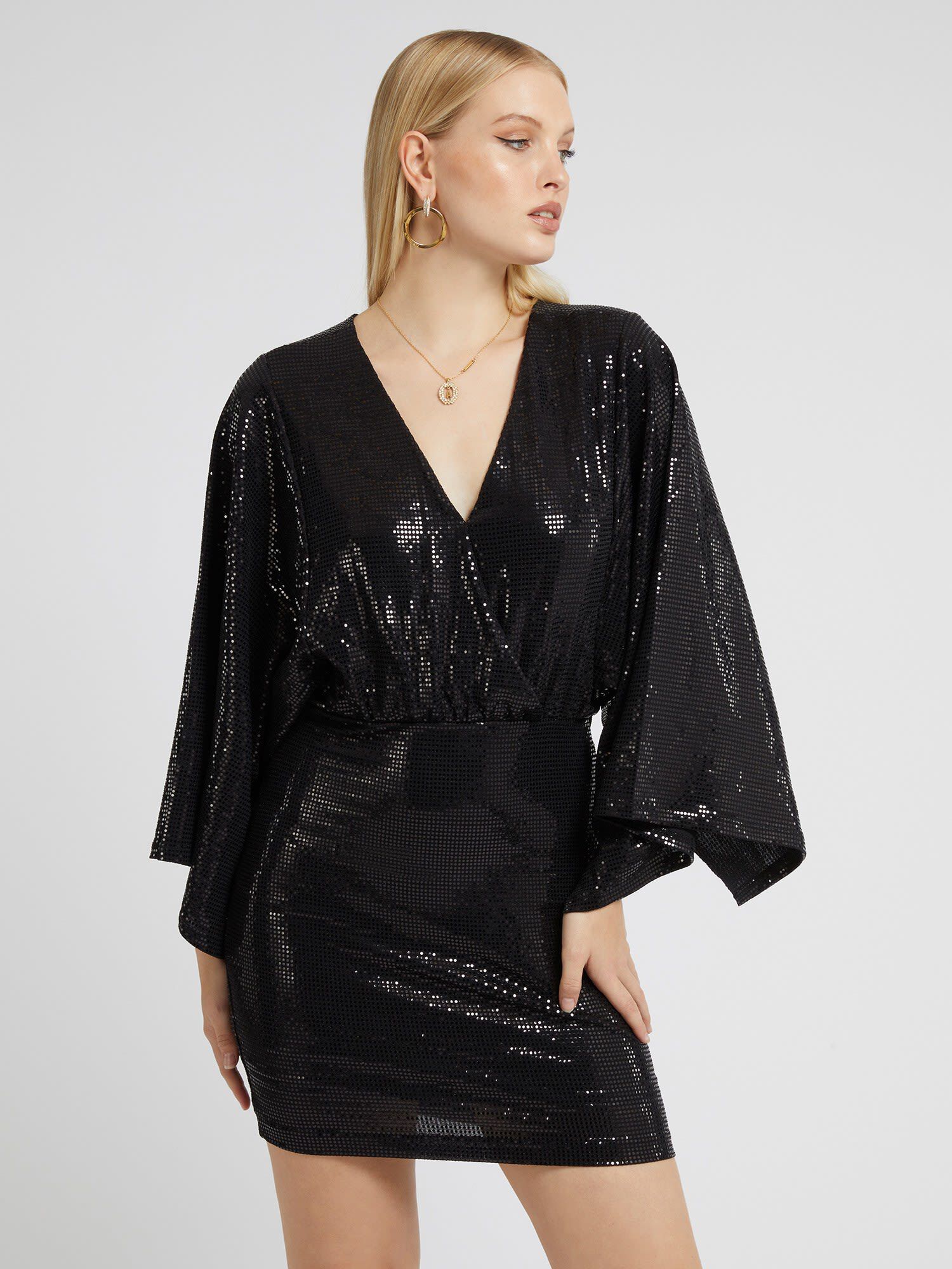 Shop GUESS Online Reversible Metallic Knit Dress