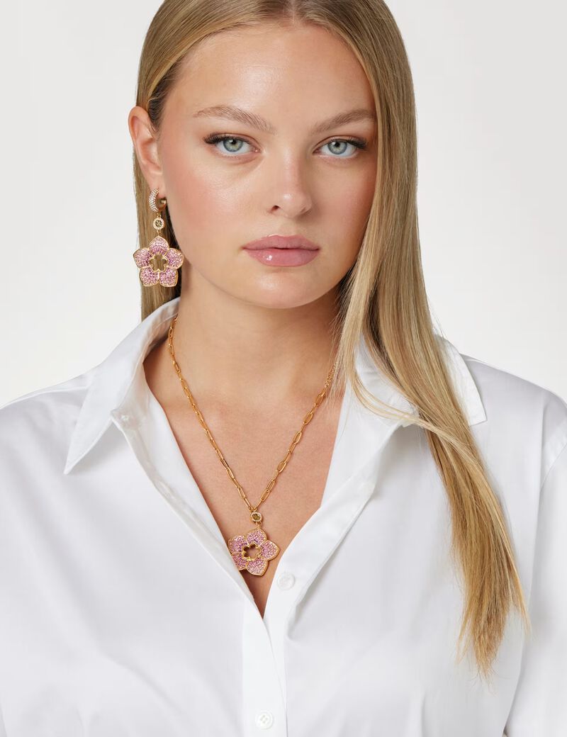 27 5 Pave Flower Necklace