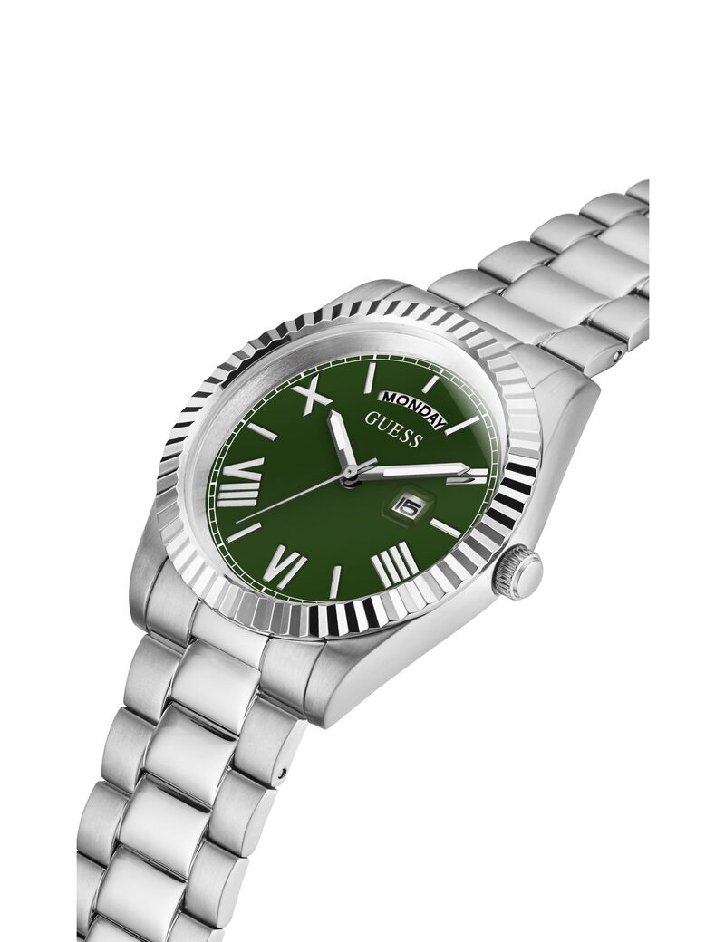 Steel watch with date function