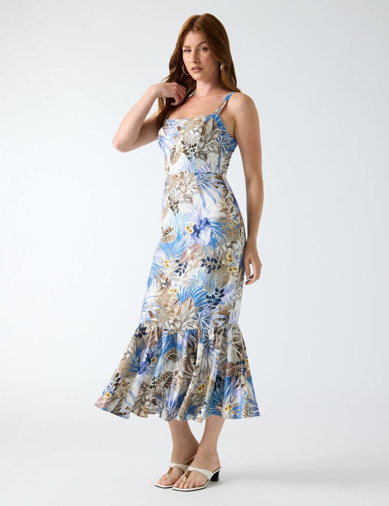 guess linen blend dress